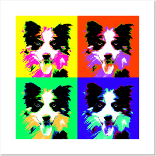 Border Collie Pop Art Design Posters and Art